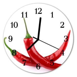 Sklenené hodiny okrúhle chilli