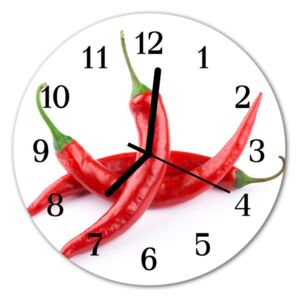 Sklenené hodiny okrúhle chilli