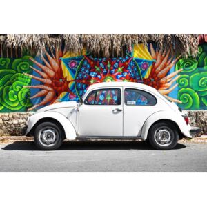 Umelecká fotografia White VW Beetle Car in Cancun, Philippe Hugonnard