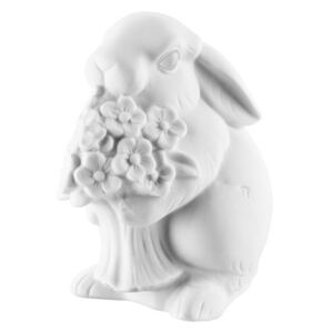 Rosenthal veľkonočná porcelánová dekorácia Zajac s kyticou, white biscuit, 10 cm
