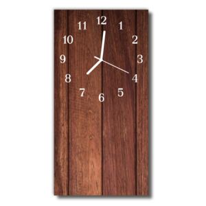 Sklenené hodiny vertikálne hnedé drevo