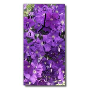 Sklenené hodiny vertikálne Kvety purpurovej Primrose