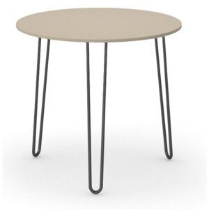 Okrúhly jedálenský stôl SPIDER, priemer 800 mm, čierna podnož, doska zemitá
