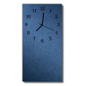 Sklenené hodiny vertikálne modrý disk