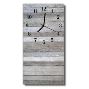 Sklenené hodiny vertikálne šedé drevo