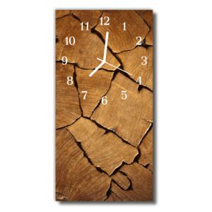 Sklenené hodiny vertikálne Hnedý vzor dreva