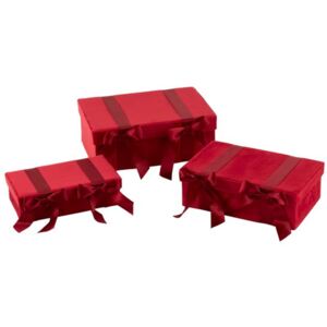 Krabica červená zamatová 6ks set odkladací box CHRISTMAS CAROLS