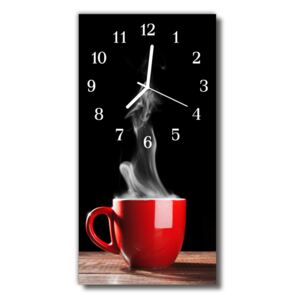 Sklenené hodiny vertikálne Kuchynský hrnček z červeného čaju