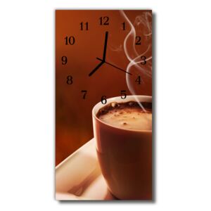 Sklenené hodiny vertikálne Béžový šálka kávy