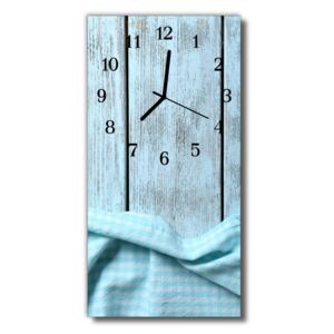 Nástenné hodiny vertikálne modré drevo