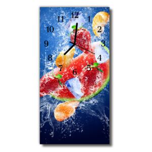 Nástenné hodiny vertikálne Kuchynský ovocie obrázok farebnej tlače