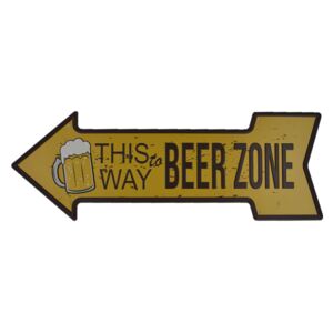 Ceduľa Beer Zone 46cm x 16cm Plechová tabuľa