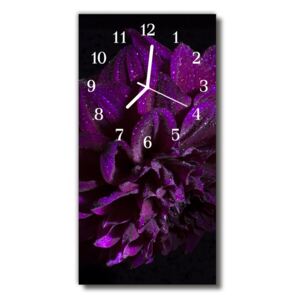 Nástenné hodiny vertikálne Kvety Pivoňka purpurová rosa
