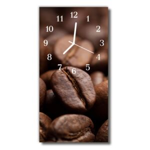 Nástenné hodiny vertikálne Kuchynská zrná hnedé kávy