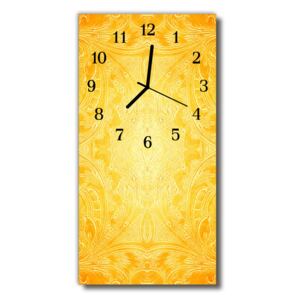 Sklenené hodiny vertikálne Umenie abstrakcie žltá