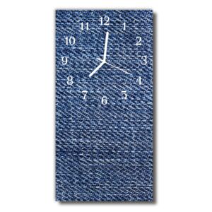 Sklenené hodiny vertikálne modrá tkanina