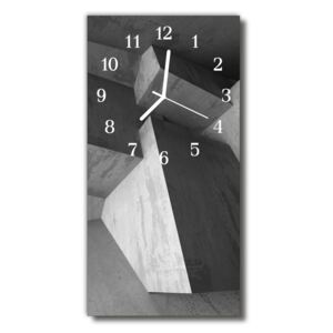 Sklenené hodiny vertikálne šedý mramor