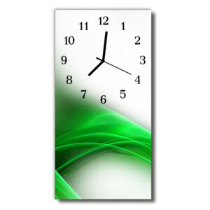Sklenené hodiny vertikálne Moderné zelené umenie