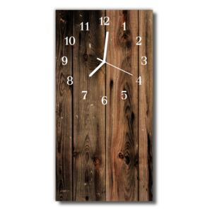 Sklenené hodiny vertikálne hnedé drevo