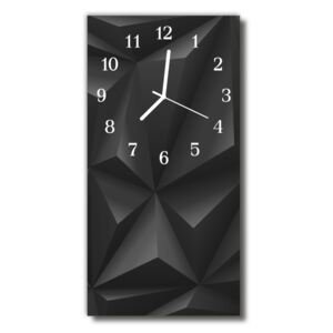 Sklenené hodiny vertikálne Umenie 3d čierne grafiky