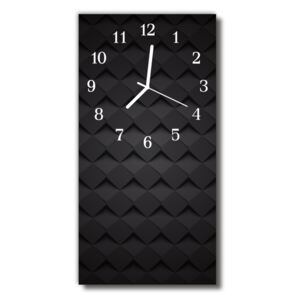 Nástenné hodiny vertikálne Moderné 3D čierna mozaika