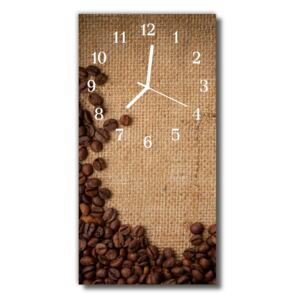 Nástenné hodiny vertikálne Kuchynská zrná hnedé kávy