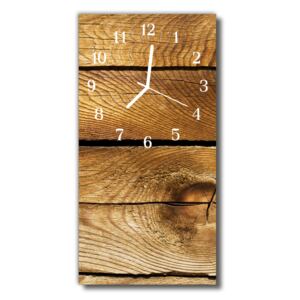 Nástenné hodiny vertikálne hnedé drevo