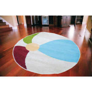 Detský kusový koberec Lopta farebná kruh, Velikosti 100x100cm