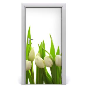 Fototapeta na dvere biele tulipány