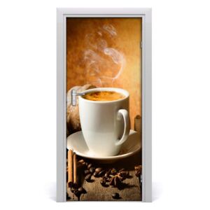 Samolepiace fototapety na dvere šálka kávy
