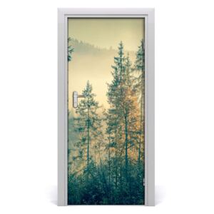 Fototapeta na dvere hmla nad lesom