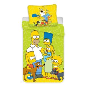 Jerry Fabrics Detské posteľné obliečky Simpsons green 02, Hladká bavlna, 1x70x90/1x140x200cm, Novinka