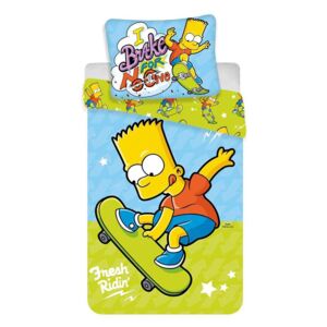 Jerry Fabrics Detské posteľné obliečky Simpsons Bart skate 03, Hladká bavlna, 1x70x90/1x140x200cm, Novinka