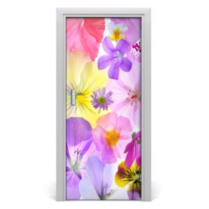 Fototapeta na dvere farebné kvety
