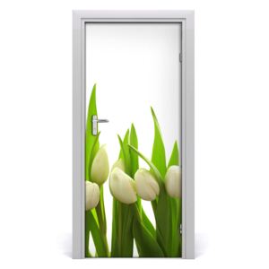 Fototapeta na dvere biele tulipány