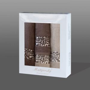 Matějovský Darčekové balenie uterákov Luxor hnedá svetlo béžová 4ks, 100% Egyptská Bavlna, 2x50x100/2x70x140cm, Novinka