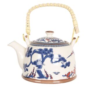 Porcelánová kanvica na čaj s modrým stromom - 18*14*12 cm / 0,8L