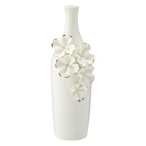 Keramická váza Flower White & Gold Slim