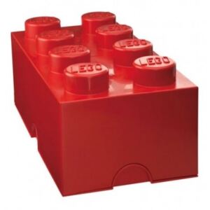 WORLDS APART Úložný box na kocky LEGO® červený, 25cm x 50cm x 18cm