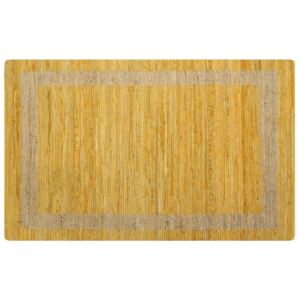 Ručne vyrobený jutový koberec žltý 80x160 cm