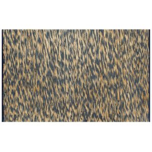 Ručne vyrobený jutový koberec modrý a prírodný 80x160 cm