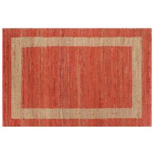 Ručne vyrobený jutový koberec červený 80x160 cm