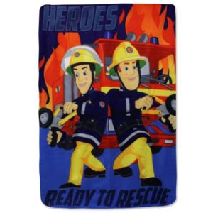 Setino · Detská fleecová deka Požiarnik Sam - Hasič Sam - Fireman Sam - motív Heroes - 100 x 140 cm