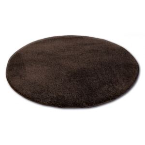 Luxusný kusový koberec Shaggy Azra hnedý kruh, Velikosti 60cm