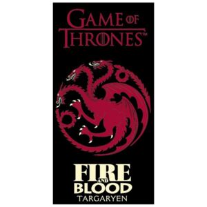 Setino · Bavlnená plážová osuška Hra o tróny - Oheň a krv - Game of Thrones - Fire and Blood - 100% bavlna - 70 x 140 cm