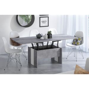 SOLO betón / biely , rozkladací, zdvíhací konferenčný stôl, stolík