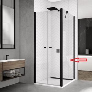 Sanswiss SOLINO SOLT2 Black 120 cm bočná sprchová stena, matná čierna, číre sklo s úpravou AquaPerle SOLT212000607