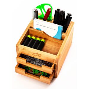 Blumfeldt Organizér písací stôl, s 2 výsuvnými priečinkami, 15 × 9,5 × 12,5 cm, 100 % bambus
