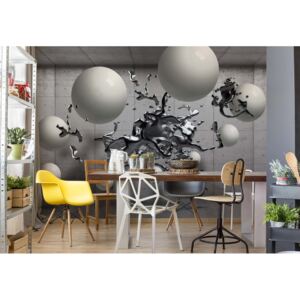 Fototapeta - 3D Abstract Design Molten Metal Balls Vliesová tapeta - 368x254 cm