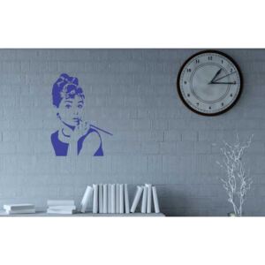 GLIX Audrey Hepburn - nálepka na stenu Modrá 55 x 75 cm